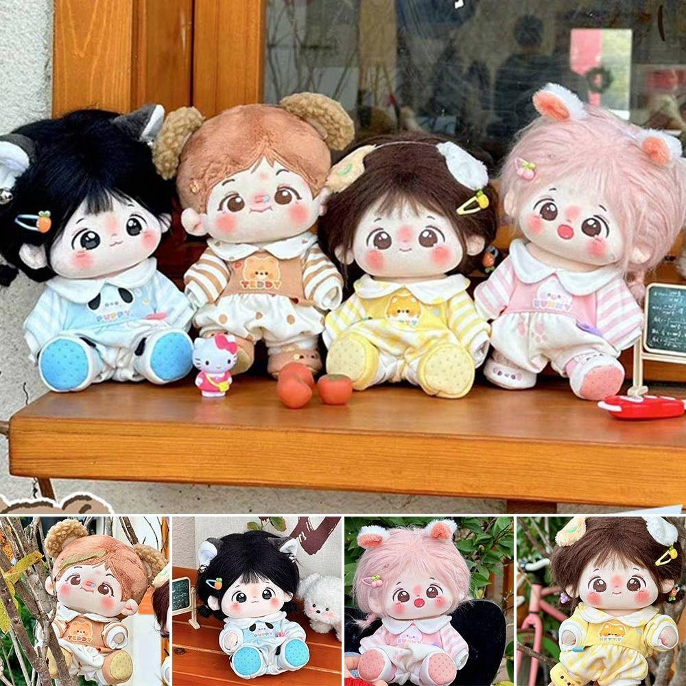 20CM Cartoon Animal Jumpsuits Multicolor Doll Pajamas Kawaii Doll Clothes Cotton Stuffed Doll