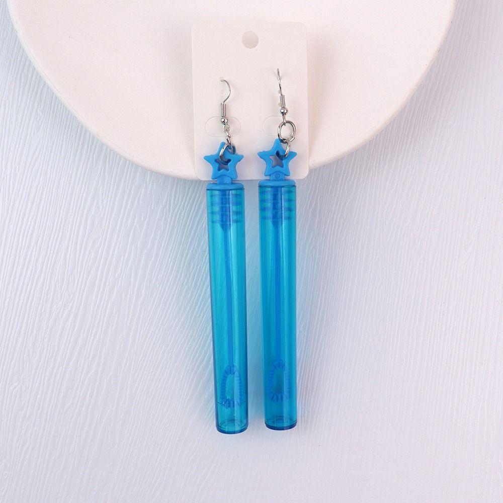 

Aesthetic Colorful Bubble Tube Earrings Jewelry Bubble Wand Dangle Earrings Summer оранжевый