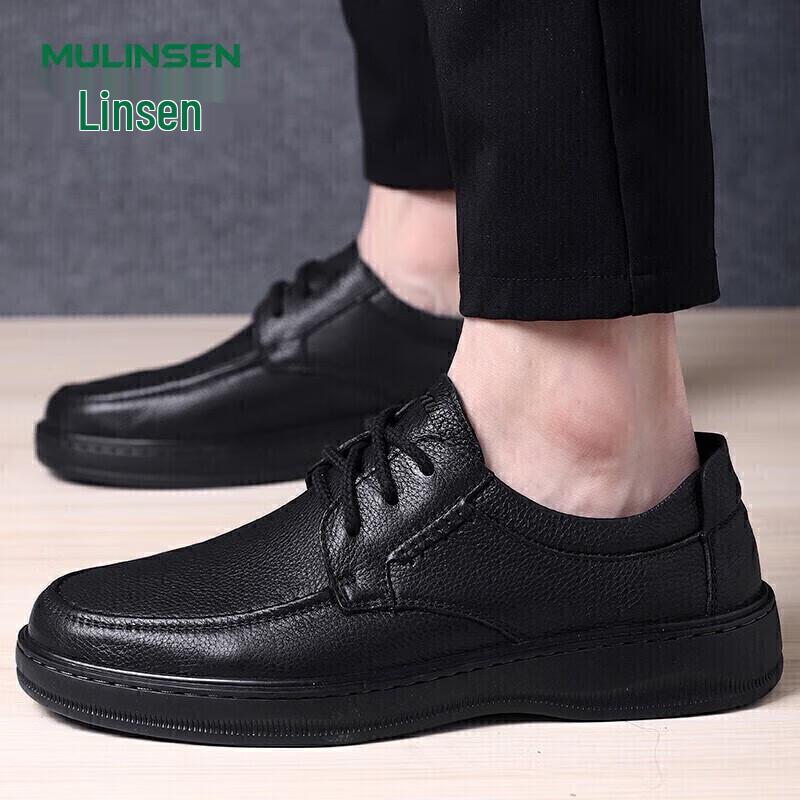 MULINSEN Men s Leather Business Casual Derby Shoes EU 41