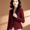 EST+II Women's Elegant Color-Block Lapel Blazer