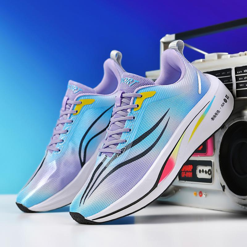 

Spring and autumn new mesh breathable couple running shoes versatile fashion real explosive carbon board rebound casual sports shoes men 45