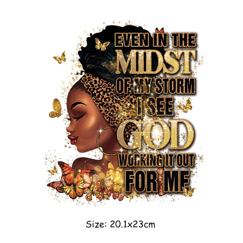 

Термотрансферная футболка в стиле афро для девочек, черная футболка с термопрессом и аппликацией для девочек, толстовки Ropa, наклейки на одежду своими руками, утюг на заплатке