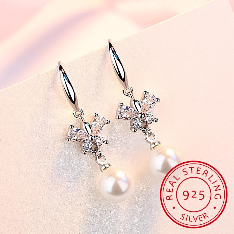 

Темпераментные жемчужные серьги для женщин. Изысканная простота, серебро 925 пробы.