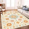 Retro Oriental Rose Flower Carpet Soft, Non slip, Washable Carpet Living Room Bedroom Study Classic Countryside Home Decor