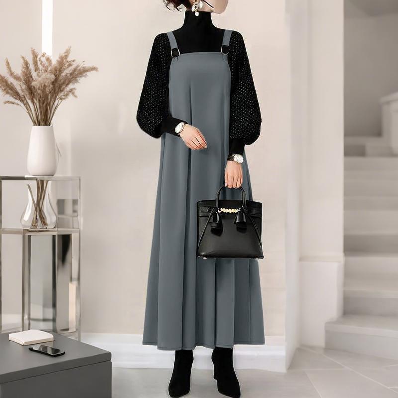 ZANZEA Women Casual Square Collar Loose Sleeveless Dress