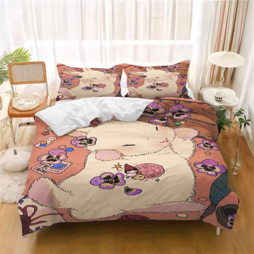 Lucky Rabbit Anime Duvet Cover Children'S Bedding Pillowcase Printed Children Adult Set Queen Size Reactive Printing Quilt