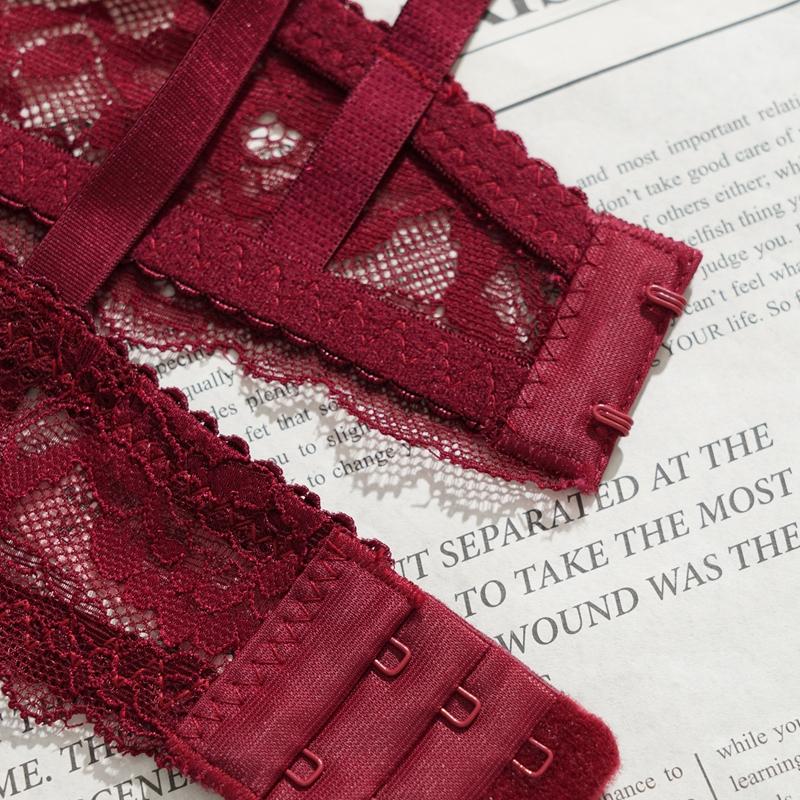 Women’s Ultrathin Lace Bras Breathable Push Up Brassiere Sexy French Romantic Beautiful Underwear Sweet Bow Trim Female Bras