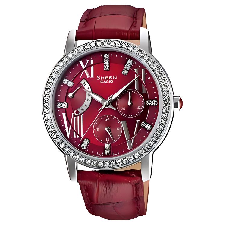 

CASIO Women s SHEEN 37mm Red Watch SHE-3025L-4A SHE-3025L-4A