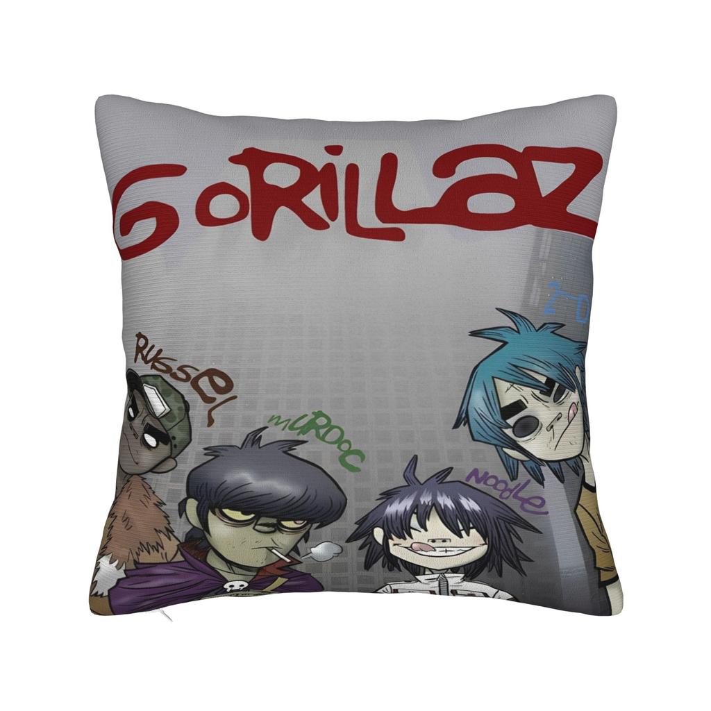 Gorillaz Pillowcase Accessories Printing Cushion Cover Pillow Covers Car Decor Zipper Multi Size