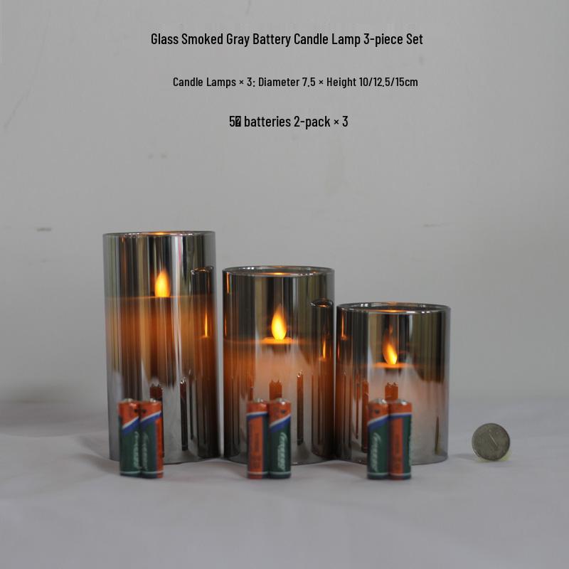 Remote-Controlled LED Glass Candle Lamp with Flickering Flame - Ideal for Romantic Home Decor and Weddings
