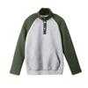 Women's Long Sleeved Contrasting Color Patchwork Casual And Comfortable V-neck Standing Collar Hoodie