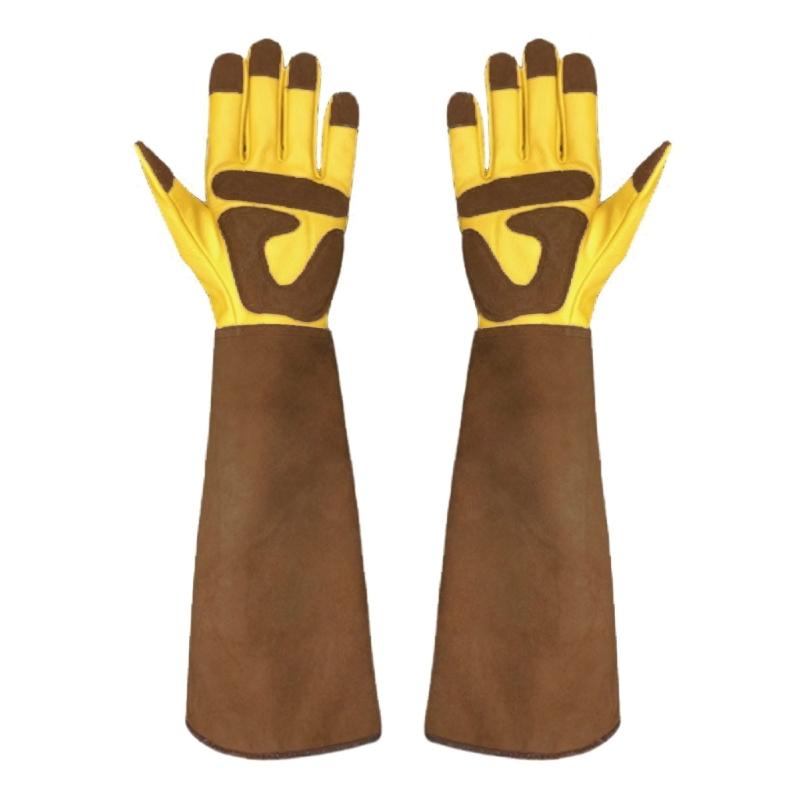 

Long Gardening Gloves for Men and Women Leather Rose Pruning Gloves Breathable Durability with Thorn Proof Gauntlets M