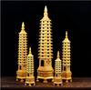 Nine-Story Wenchang Tower Copper Ornament - Chinese Brass Study & Office Décor