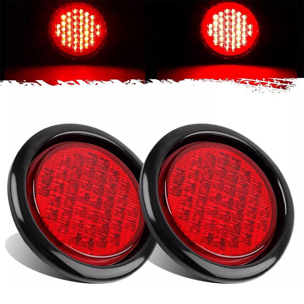 4 Inch 16 LED Round Tail Light 12V 24V Rear Brake Light Turn Signal Lamp Stop Warning Lamp For Car Truck Trailer Tractor Lorry