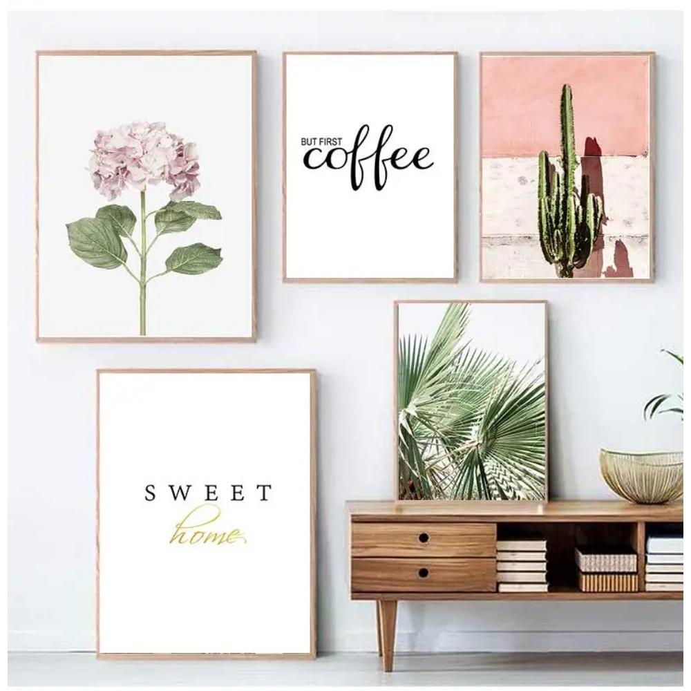 Kitchen Shop Cafe Wall Art s HD2862 Quote Decor Herbs Plants Canvas Prints Coffee Pictures