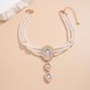 Imitation Pearl Beads Crystal Choker Necklace for Women Collar Wedding Jewelry Accessories