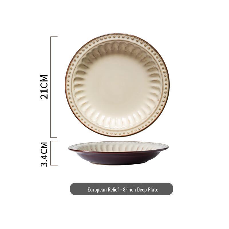 Nordic Style Retro Ceramic Dinner Plate