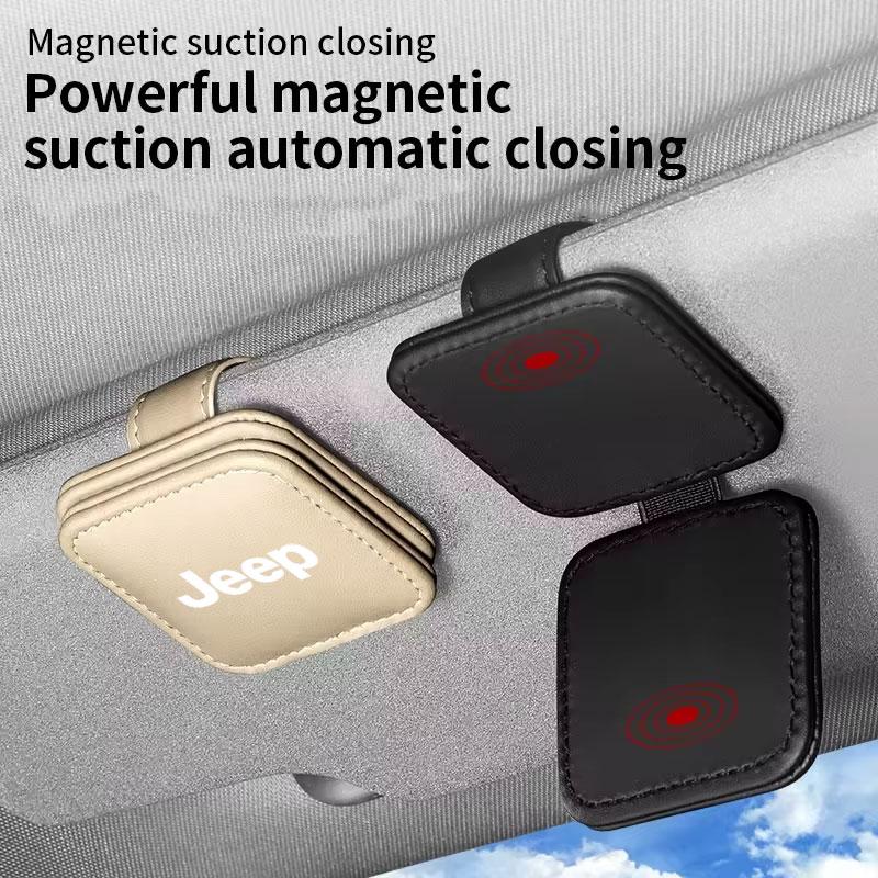 Car Sunglasses Holder Eyeglasses Hanger Sun Visor Glasses Clip For Jeep Grand Cherokee Wrangler JK Gladiator Compass Renegade