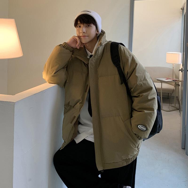 Weiße Eiderdaunen Paar Daunenjacke Herren Winter Locker Wild Stehkragen Daunenjacke Hongkong Wind Reißverschluss Mantel.