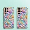 S25 Ultra Soft Silicone Case For Samsung Galaxy S22 S21 S25 Plus S24 FE S24 Plus Shockproof Flower Pattern Plating Cover
