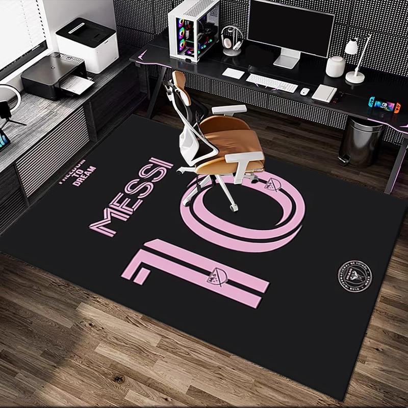 [Football Star Messi Printed Carpet] Non-slip Office Rug, Cozy Area Carprt for Living Room Use, Soft Home Sofa Chair Mat