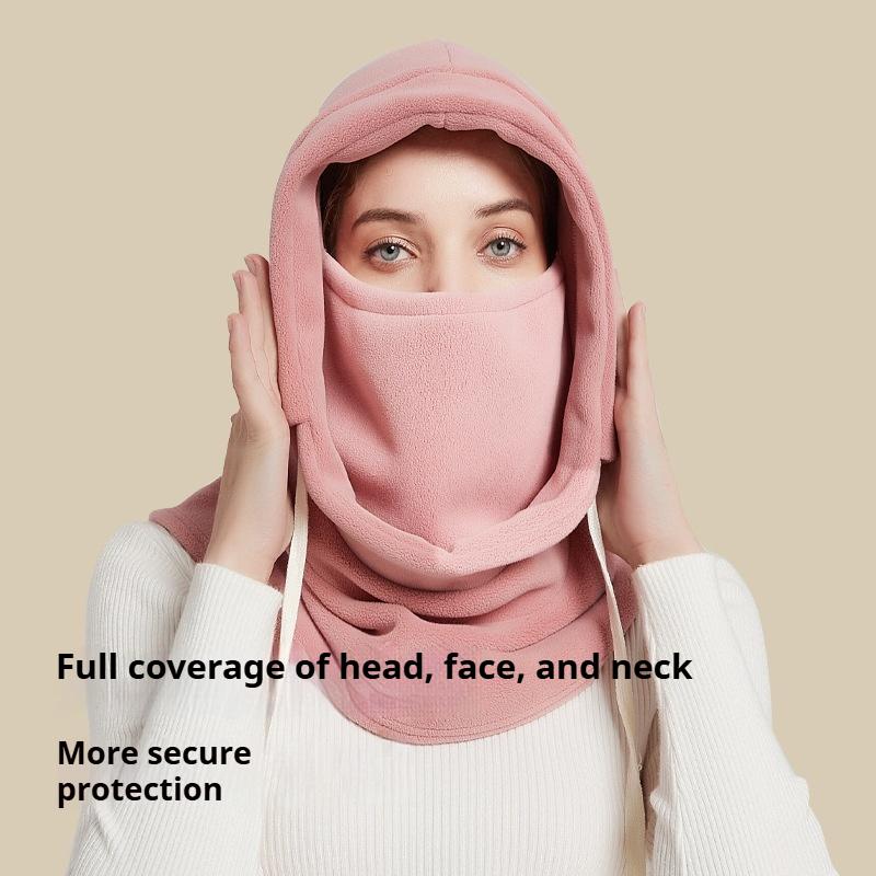 Winter Warm Mask Cycling Ski Hat Neck Mask Integrated Windproof Coldproof Plus Velvet Thick Warm Headgear