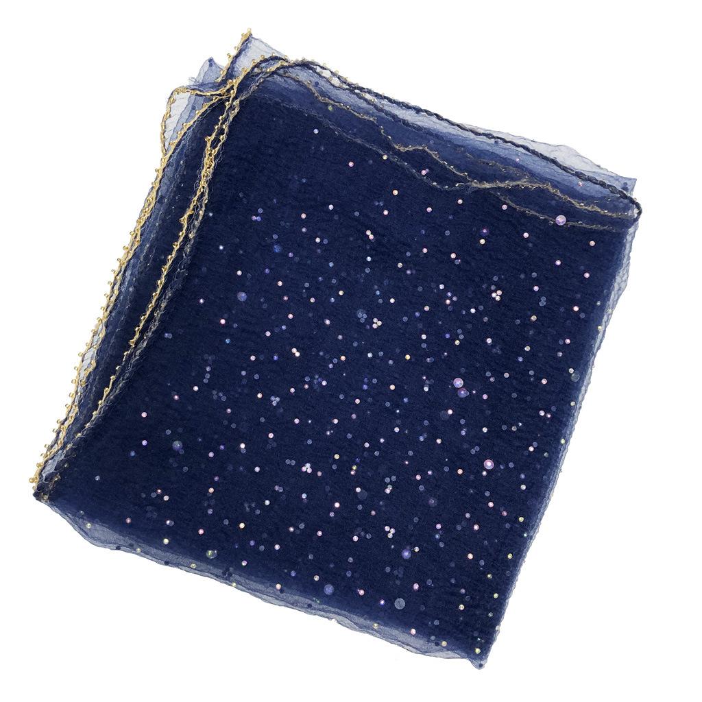 Modisches buntes Pailletten-Bandana 80cm*80cm Ultra-dünnes atmungsaktives Kopftuch Sommer Sonnenschutz