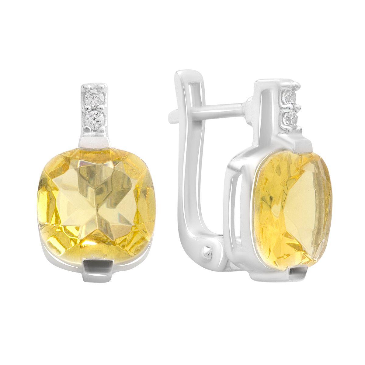 

Срібні сережки з цитрином (2190141) бурштин