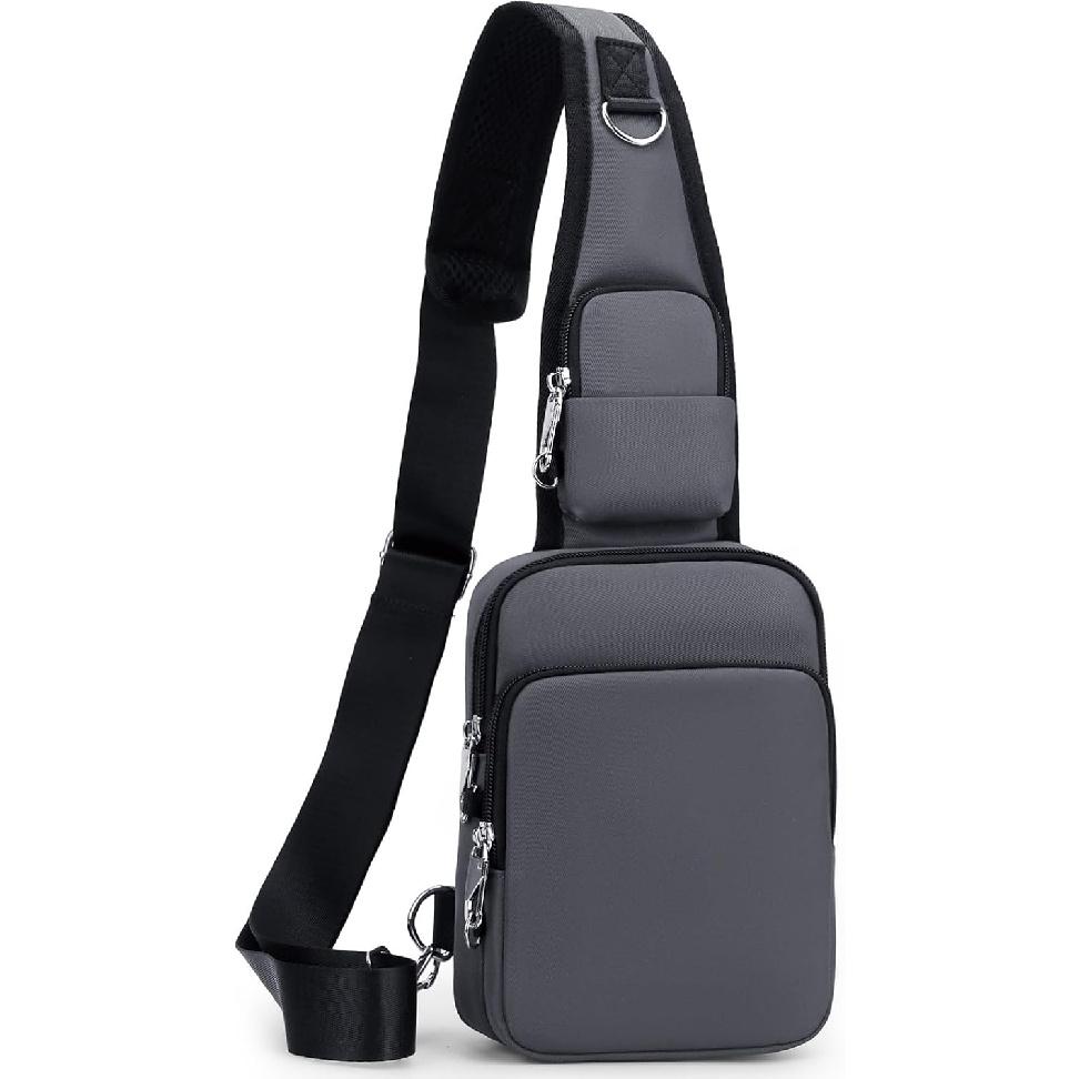 Anti-Theft Sling Bag, Crossbody Bag with Zipper Lockable & RFID Blocking