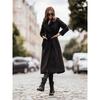 Simple Double-breasted Coat Long-sleeved Lapel Button Woolen Coat Women