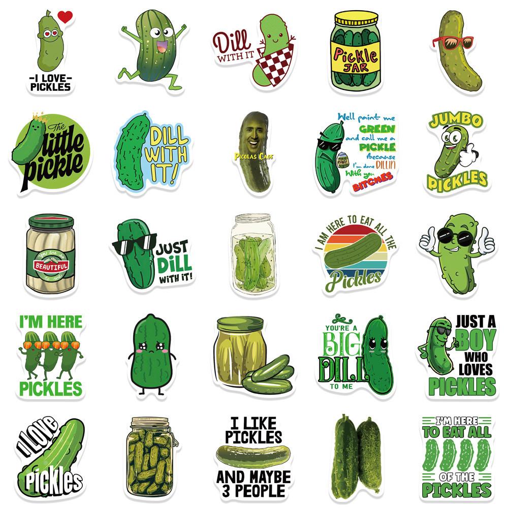 50PCS Cartoon Pickle Stickers - Waterproof Decor for Luggage, Notebook & Guitar AnimeWorlds Store