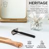 Parker 78R T-Blade Safety Razor with 5 Replacement Blades, Brass, Lightweight 82g, Easy to Clean Shaving Razor
