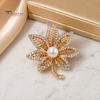 Strong Buckle Brooch Hollow Maple Leaf Shape Brooch, Retro Floral with Electroplated Design, Electroplating Anti-Oxidation Badge for Coats Shirts Bags