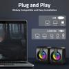 Home office computer speaker with microphone stereo 3.5mm AUX  RGB colorful light computer speaker suitable for desktop laptops