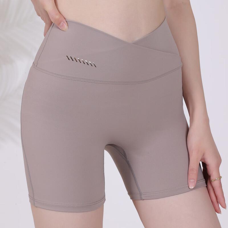 OLOMM Women s High Elastic V-Waist Sports Yoga Shorts S-L