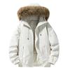 Winter Couple's Hooded Fur Collar Cotton Jacket – Stylish, Thick, and Warm with Detachable Design