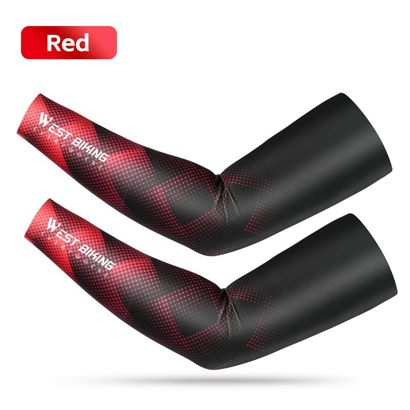 WEST BIKING Mangas para Ciclismo Tejido de Hielo Protector Solar Anti-UV Manga para Correr Ciclismo Deporte al Aire Libre Calentadores de Brazos para Ciclismo Hombres Mujeres