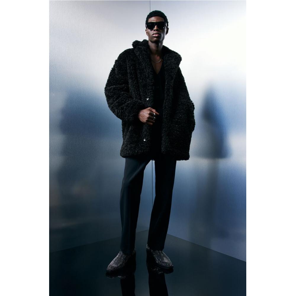 

Куртка HM Teddy Regular Fit, черная XS