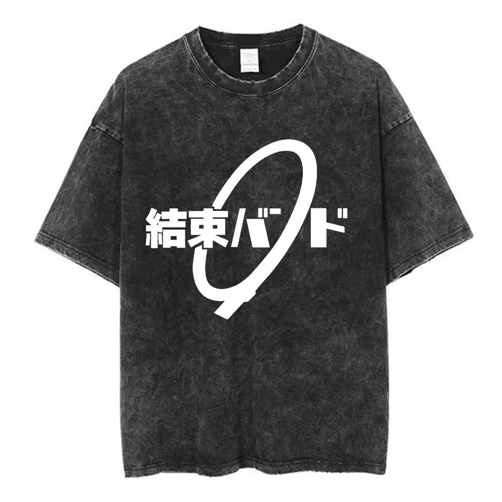 2026 Estate Saldo Estivo Vintage Lavato Anime Bocchi The Rock Gotoh Hitori Kessoku Band Maglietta Uomo Donna Maglietta Oversize Vintage