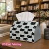 1pc, 2D Flat Printing, Tissue Box Cute Black Cat Pattern Napkin Dispenser, Suitable for Family Gatherings, Car Decoration, Decorative Tissue Storage, 