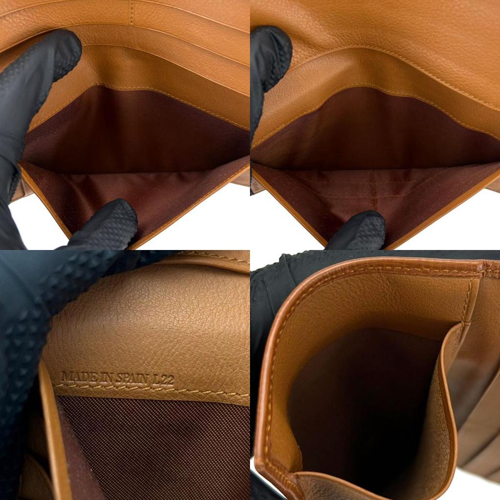 Used LOEWE Bill Compartment Leather Brown Slim