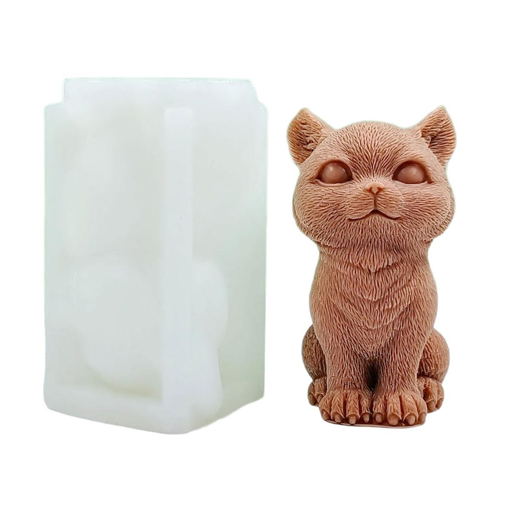 Silicone Mould Cat Candle Molds Sitting Cat Molds Animal Casting Molds Soap Molds Clay Molds for Cake Decorations