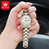 OLEVS 5567 Elegant Luminous Waterproof Week Date Womens Wristwatches Luxury Stainless Steel Quartz Watch for Women Reloj Mujer