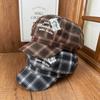 Autumn and Winter Age-reducing Octagonal Hat Women's Retro Plaid Lace Bow Beret Patch Embroidery Atmosphere Newsboy Hat