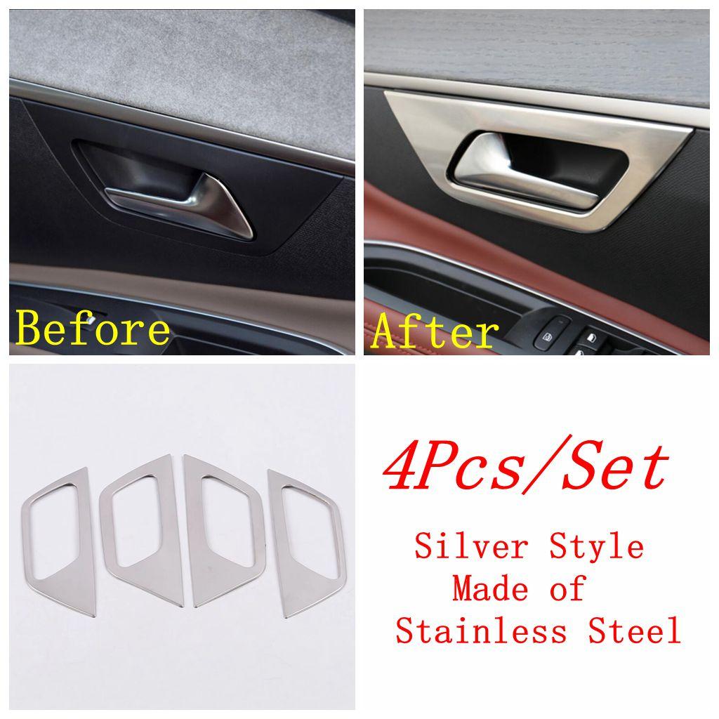Car Inner Door Handle Bowl Frame Decoration Cover Trim For Peugeot 3008 5008 GT 2017 - 2025 ABS / Stainless Steel Accessories