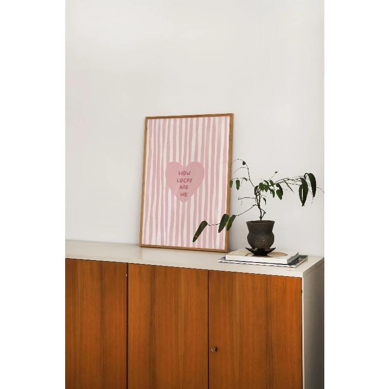 Lovely Trendy Red Heart Canvas Art Paintings Aesthetic This Is My Happy Place Wall Posters Prints for Living Room Home Decor