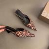 Daily wind pointed head bag head soft sole half slippers summer temperament high heel sandals