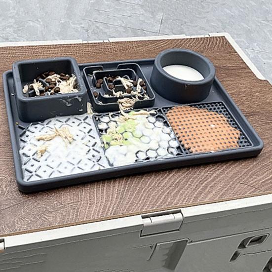 Yousheng Haustier-Slow-Food-Napf Lebensmittelqualität mit Saugnäpfen Fördert die Verdauung Verlangsamt die Fressgeschwindigkeit Silikon-Leckmatte