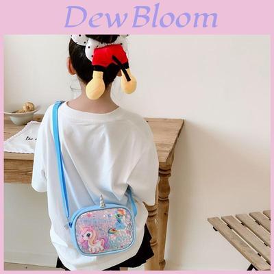 Cartoon Unicorn Kids Shoulder Bag With Glitter Sequins For Daily Use