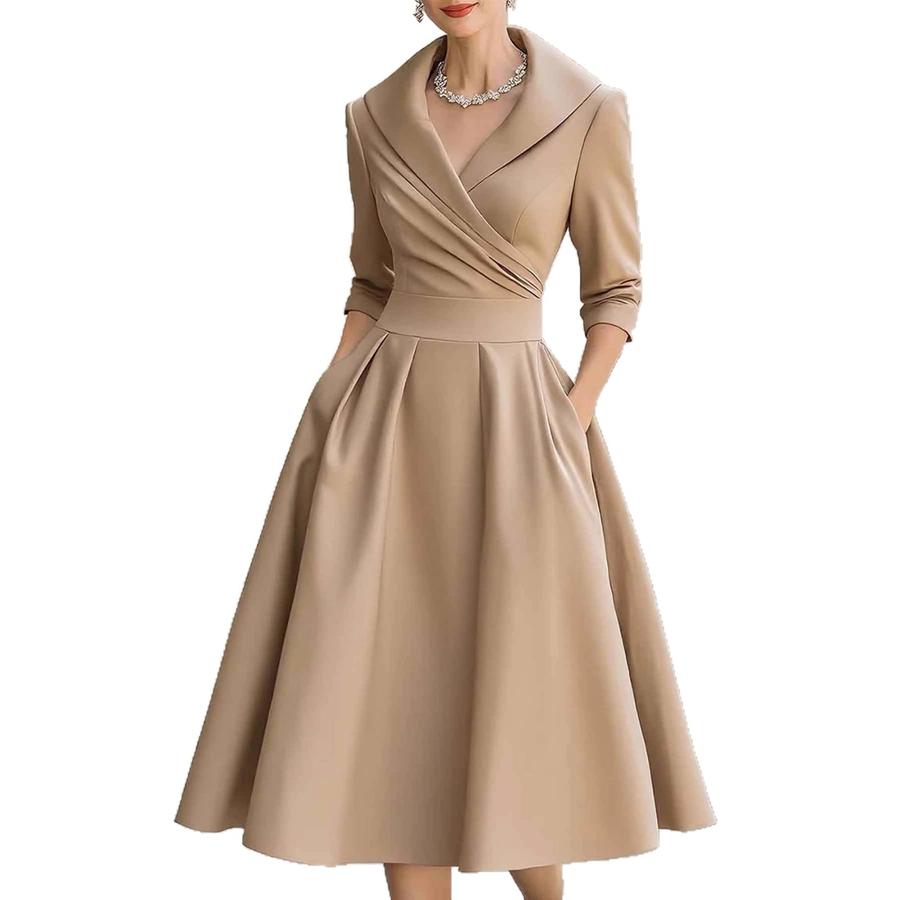 Elegant Satin Long Sleeve Belted Dress - Viral Style